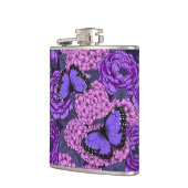 Blauer Morpho-Garten 2 Flachmann (Links)