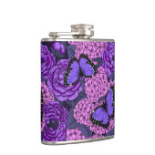 Blauer Morpho-Garten 2 Flachmann (Rechts)