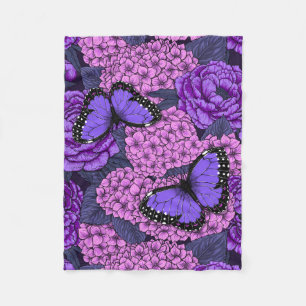 Blauer Morpho-Garten 2 Fleecedecke