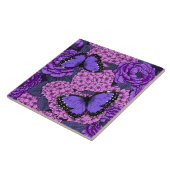 Blauer Morpho-Garten 2 Fliese (Seite)