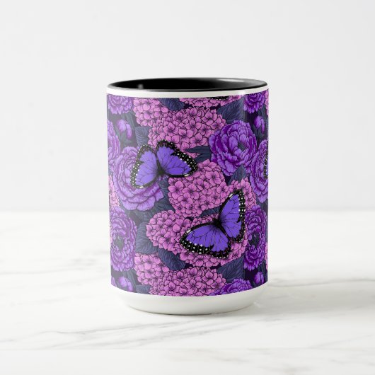 Blauer Morpho-Garten 2 Tasse (Zentrum)