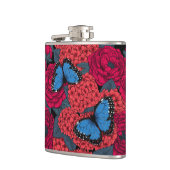 Blauer Morpho-Garten Flachmann (Links)