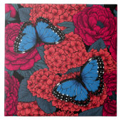 Blauer Morpho-Garten Fliese (Vorderseite)