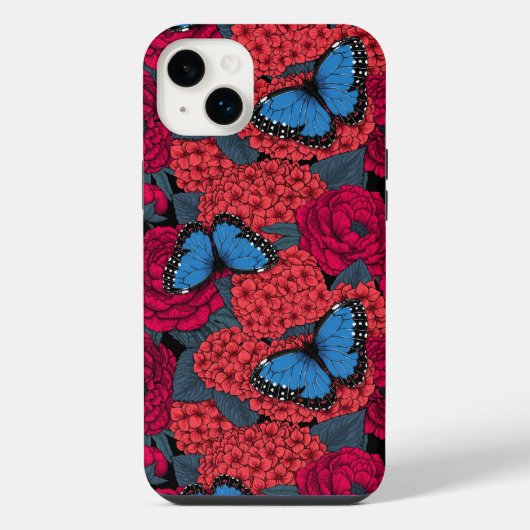 Blauer Morpho-Garten iPhone Hülle (Rückseite)
