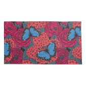 Blauer Morpho-Garten Kissenbezug (Rückseite-Links)