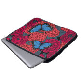 Blauer Morpho-Garten Laptopschutzhülle (Vorne Knopf)