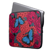 Blauer Morpho-Garten Laptopschutzhülle (Vorderseite Links)