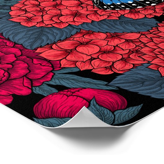 Blauer Morpho-Garten Poster (Ecke)