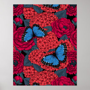 Blauer Morpho-Garten Poster
