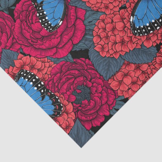 Blauer Morpho-Garten Seidenpapier (Ausschnitt)