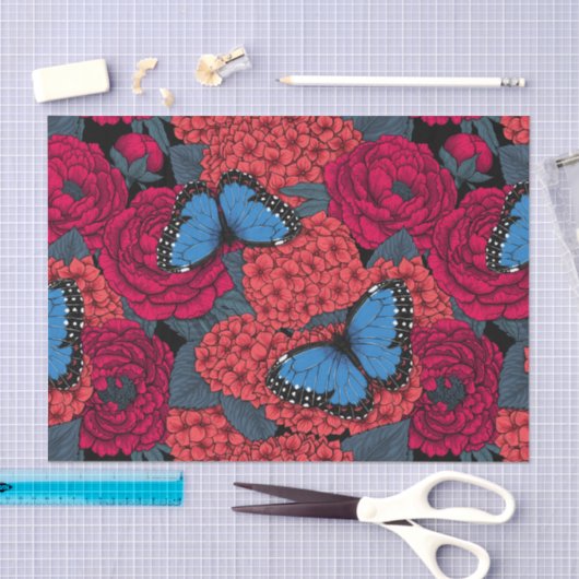 Blauer Morpho-Garten Seidenpapier (Handwerk)