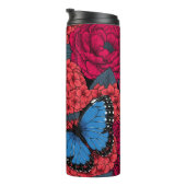 Blauer Morpho-Garten Thermosbecher (Nach rechts gedreht)