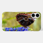 Blauer Morpho-Schmetterling auf einer Sumpforchide Case-Mate iPhone Hülle (Rückseite (Horizontal))