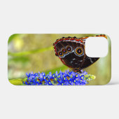 Blauer Morpho-Schmetterling auf einer Sumpforchide Case-Mate iPhone Hülle (Rückseite (Horizontal))