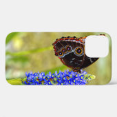 Blauer Morpho-Schmetterling auf einer Sumpforchide Case-Mate iPhone Hülle (Rückseite (Horizontal))
