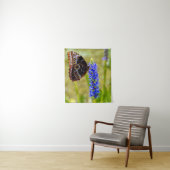 Blauer Morpho-Schmetterling auf einer Sumpforchide Wandteppich (Beispiel)