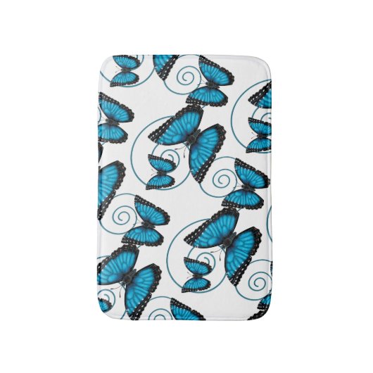 Blauer Morpho Schmetterling Badematte (Vorderseite Vertikal)