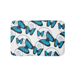 Blauer Morpho Schmetterling Badematte