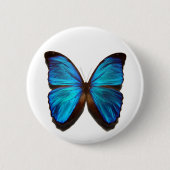 Blauer Morpho Schmetterling Button (Vorderseite)