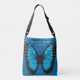 Blauer Morpho Schmetterling dorsal und ventral Tragetaschen Mit Langen Trägern