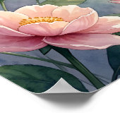 Blauer Morpho-Schmetterling Floral Botanisch Aquar Poster (Ecke)