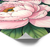 Blauer Morpho-Schmetterling Florale Botanische Kun Poster (Ecke)
