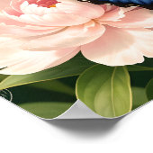 Blauer Morpho-Schmetterling Florale Botanische Kun Poster (Ecke)
