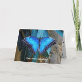Blauer Morpho-Schmetterling Geburtstag Karte (Vorderseite)
