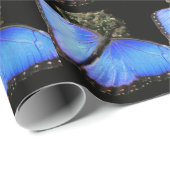 Blauer Morpho-Schmetterling Geschenkpapier (Rolleneckpunkt)