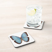 Blauer Morpho Schmetterling Getränkeuntersetzer (Rechte Seite)