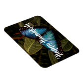 Blauer Morpho-Schmetterling, Happy Hanukkah Magnet (Rechte Seite)