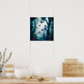 Blauer Morpho Schmetterling im Regenwald Poster (Küche)