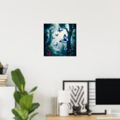 Blauer Morpho Schmetterling im Regenwald Poster (Heimbüro)