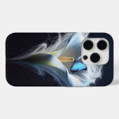 Blauer Morpho-Schmetterling in Lilie Case-Mate iPhone Hülle (Rückseite (Horizontal))