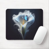Blauer Morpho-Schmetterling in Lilie Mousepad (Mit Mouse)