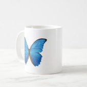 Blauer Morpho Schmetterling Kaffeetasse (Vorderseite Links)