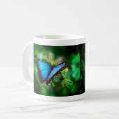 Blauer Morpho Schmetterling Kaffeetasse (Vorderseite Links)