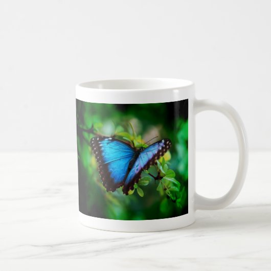 Blauer Morpho Schmetterling Kaffeetasse (Rechts)