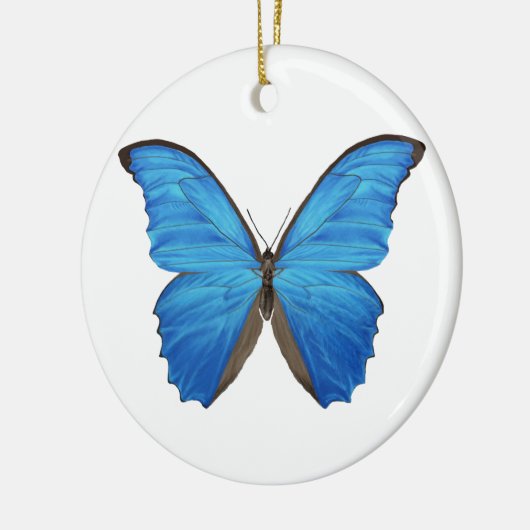 Blauer Morpho Schmetterling Keramikornament (Links)