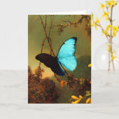 Blauer Morpho Schmetterling Martin Johnsons Heade Karte (Gelbe Blume)