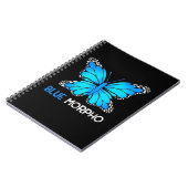 Blauer Morpho Schmetterling Notizblock (Linke Seite)