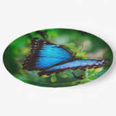 Blauer Morpho Schmetterling Pappteller (Schrägansicht)