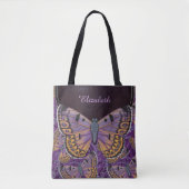Blauer Morpho Schmetterling personalisiert Tasche (Vorderseite)