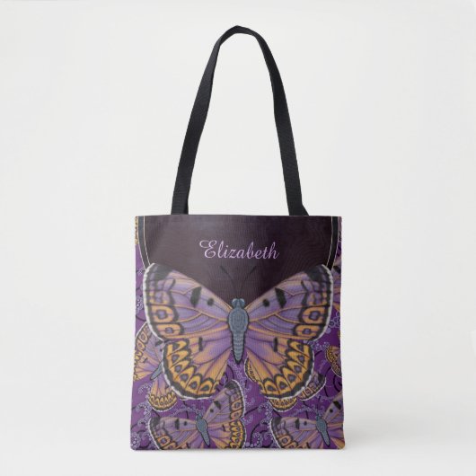 Blauer Morpho Schmetterling personalisiert Tasche (Vorderseite)