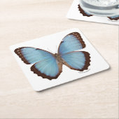 Blauer Morpho Schmetterling Rechteckiger Pappuntersetzer (angewinkelt)