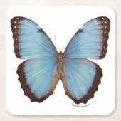 Blauer Morpho Schmetterling Rechteckiger Pappuntersetzer (Vorderseite)