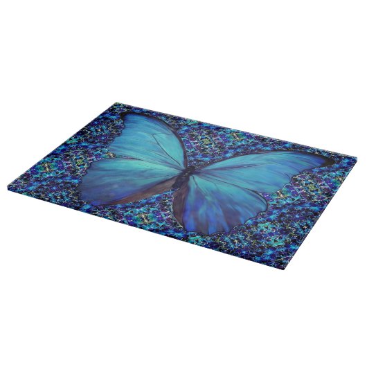 Blauer Morpho-Schmetterling Schneidebrett (Ecke)