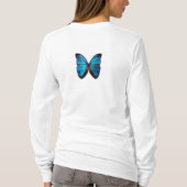 Blauer Morpho Schmetterling T-Shirt (Rückseite)