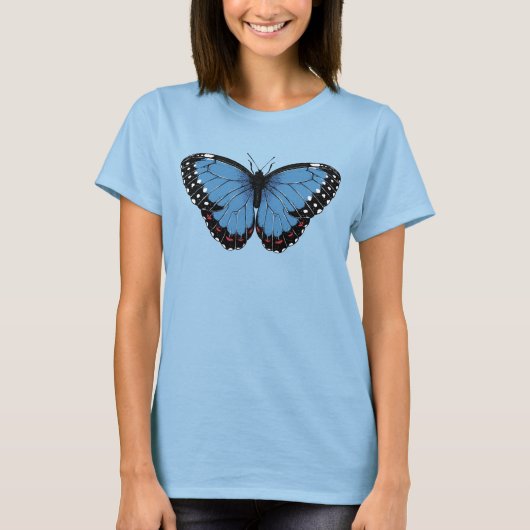 Blauer Morpho-Schmetterling T-Shirt (Vorderseite)