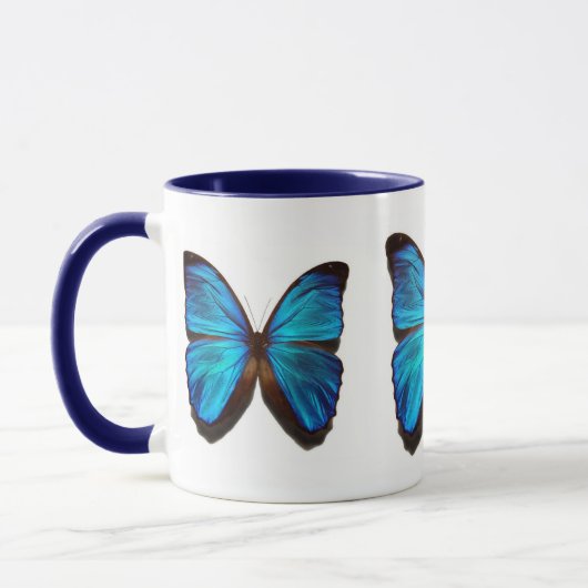 Blauer morpho Schmetterling Tasse (Links)